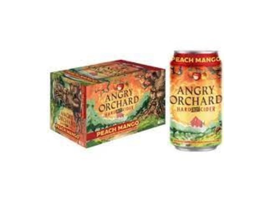 ANGRY ORCHARD PEACH MANGO CIDER 6PK/12OZ CAN - Cork 'N' Bottle