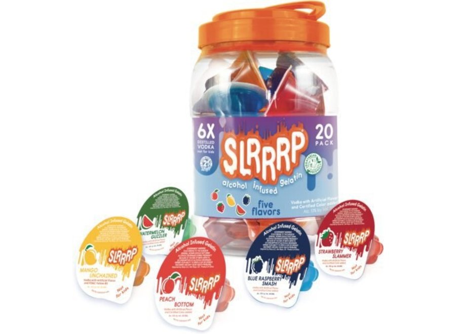 *SLRRRP MASH-UP VODKA JELLO SHOTS PURPLE LID  20PK 50ML