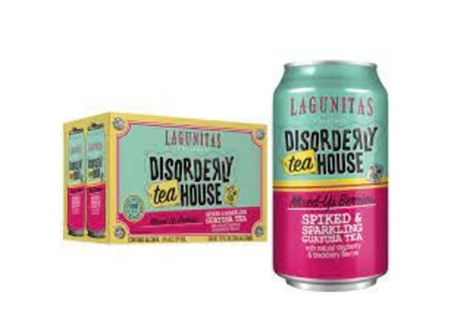 LAGUNITAS DISORDERLY TEA HOUSE MIXED UP BERRIES SPIKED & SPARKLING GUAYUSA TEA 6PC/12OZ CAN