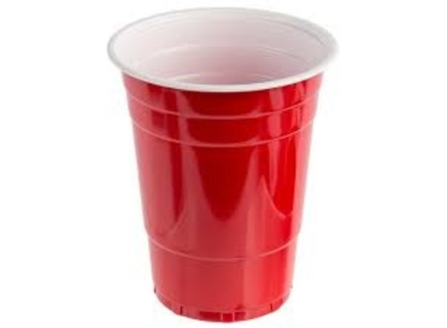 RED PLASTIC CUP 18PK/ 16OZ - Cork 'N' Bottle