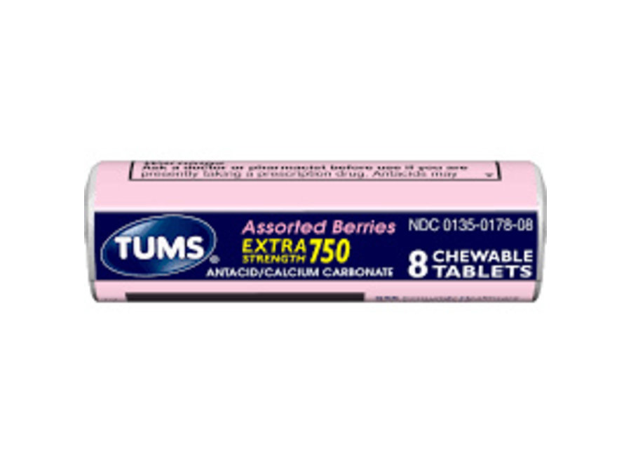 TUMS ASSORTED FRUIT TABLET 1PK/8TABLETS