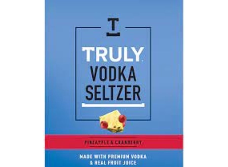 TRULY VODKA SELTZER PINEAPPLE & CRANBERRY 4PK/12OZ