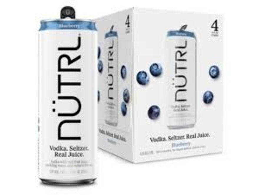 NUTRL BLUEBERRY VODKA SELTZER 4PK/12OZ CAN