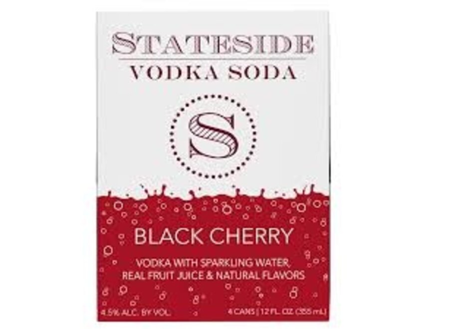 STATESIDE BLACK CHERRY VODKA SODA 4PK/12OZ