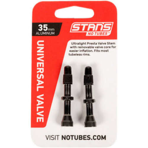 Stan's No Tubes Stan's NoTubes Alloy Valve Stems - 35mm, Pair, Black Stan's No Tubes Stan's NoTubes Alloy Valve Stems - 35mm, Pair, Black