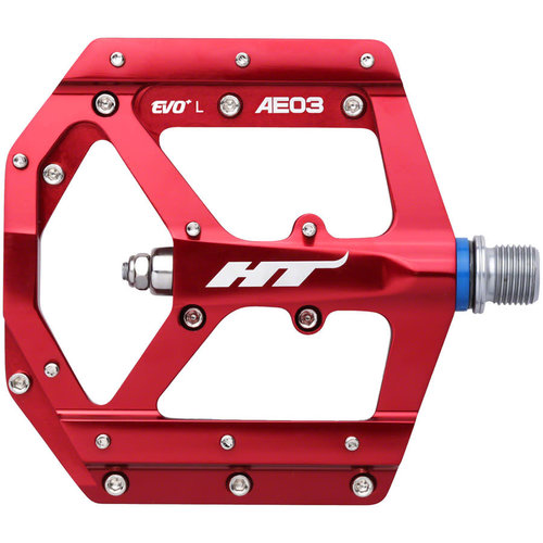 HT Components AE03 Evo+ Platform Pedals, CrMo - Red HT Components AE03 Evo+ Platform Pedals, CrMo - Red