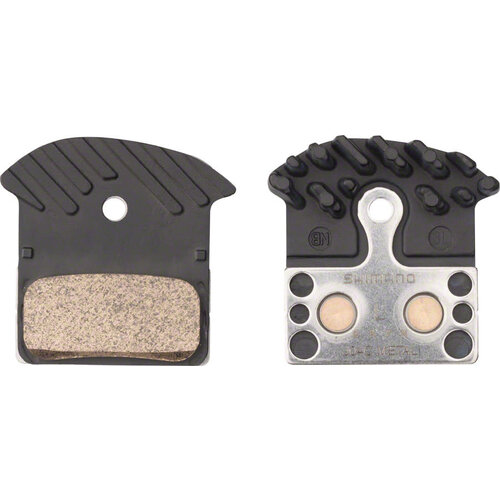 Shimano Shimano J04C-MF Disc Brake Pads and Springs - Metal Compound, Finned Alloy and Stainless Steel Back Plate, One Pair
