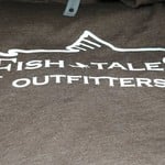 Next Level Apparel Fish Tales Logo Shirt - Expresso  with Full logo on front - No logo on back
