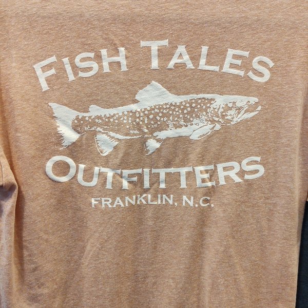 Fish Tales Fish Tales Shirt - Short Sleeve  - Front and Back Logo - Salmon