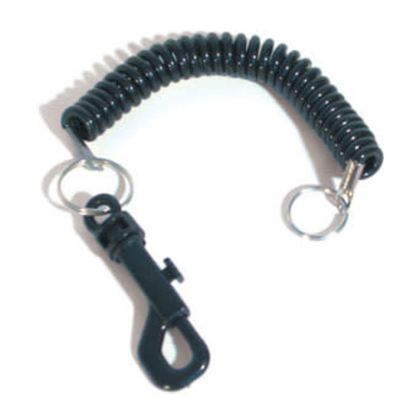 WIND RIVER GEAR Coil Lanyard with Clip - Black