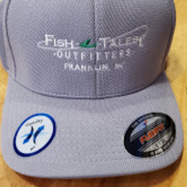 Fish Tales Hat -Sport Tek Flexfit Embroidered - Grey Heather