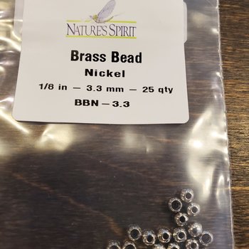 WHITING FARMS BRASS BEADS - NICKLE 3.3 MM - 25 QTY