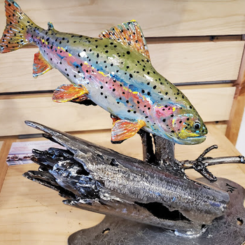 James Williams Marine Sculptures Custom Handmade Art -Rainbow on Log