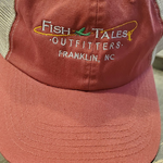 Fish Tales Hat- Red Stone Denim Trucker