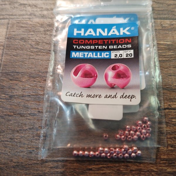 HANAK Tungsten Beads Metallic Light Pink 20 pcs
