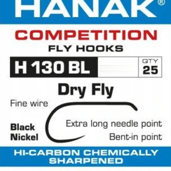 HANAK Dry Fly Hooks Model 130 BL 25 Pack Size