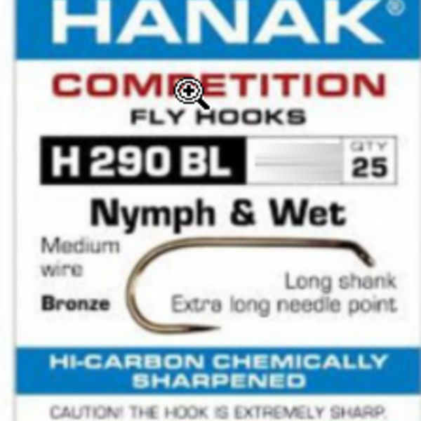 HANAK Nymph & Wet Hooks Model 290 25 Pack Size