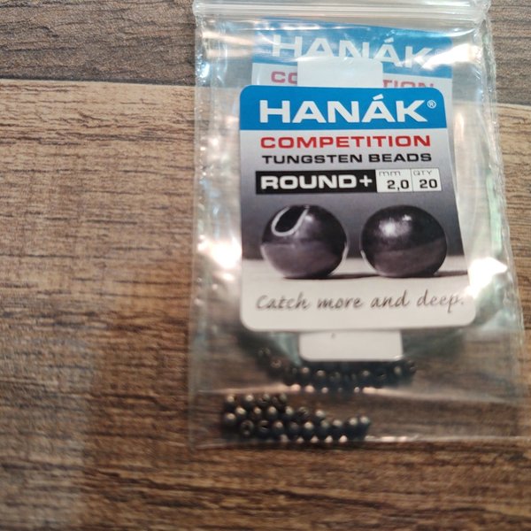 HANAK Tungsten Beads Round+ Black Nickel 20 pcs