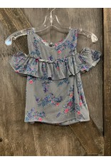 GIRL’S RUFFLE & STRIP FLORAL TOP