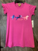 GIRLS PINK WRANGLER TSHIRT DRESS