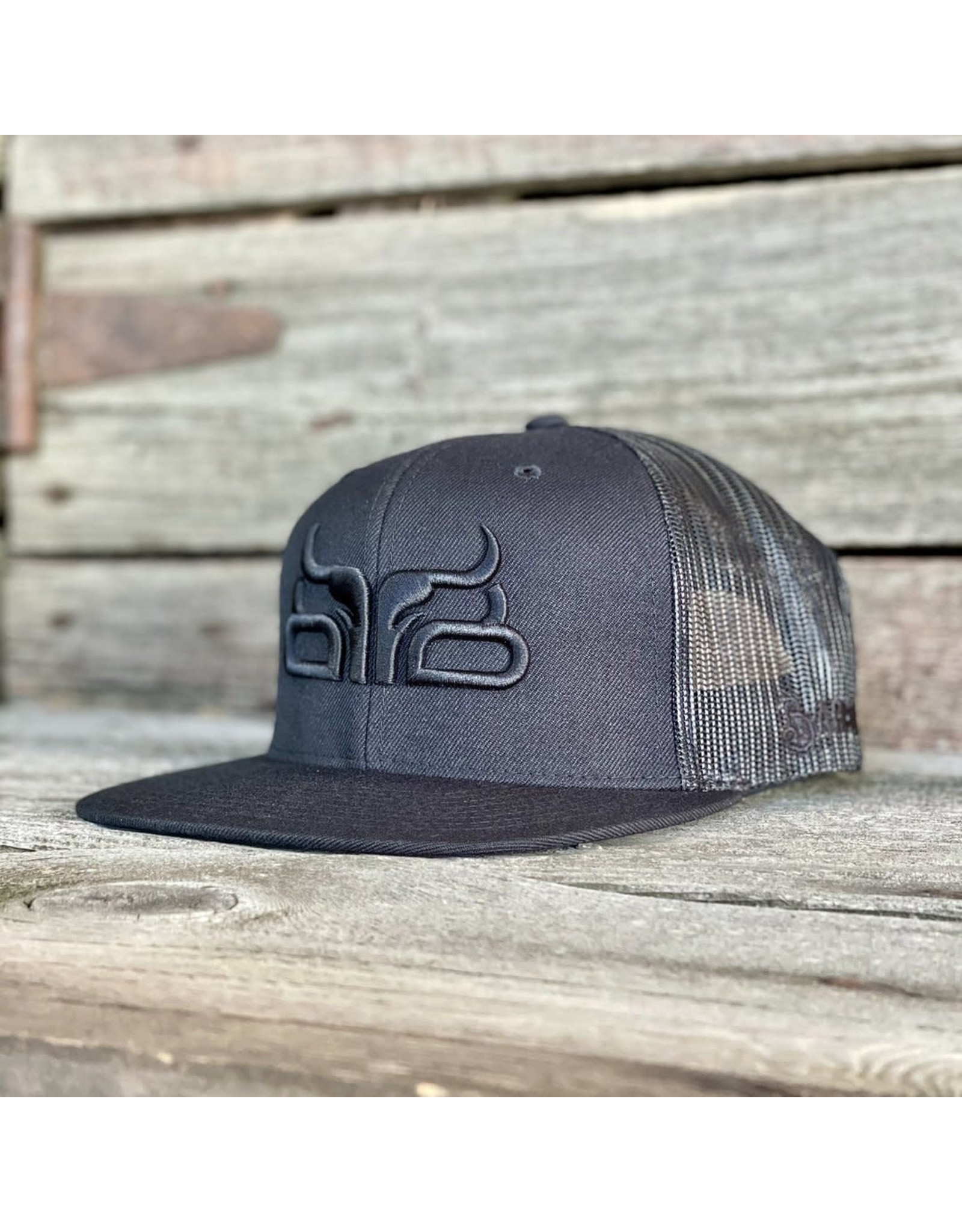 Baredown Brand BLACK/BLACK FLAT BILL HAT