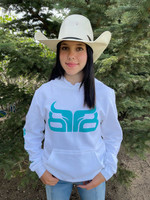BAREDOWN BRAND COW POKE WHITE WITH TURQUOISE HOODIE