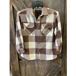 GIRL'S SILVER L/S CLAY PLAID OVER SHIRT