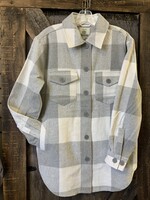 Cottage Collection BUFFALO CHECK L/S BUTTON FRONT CAMPFIRE SHIRT GREY Med
