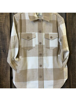 Cottage Collection BUFFALO CHECK L/S BUTTON FRONT CAMPFIRE SHIRT TAN Med