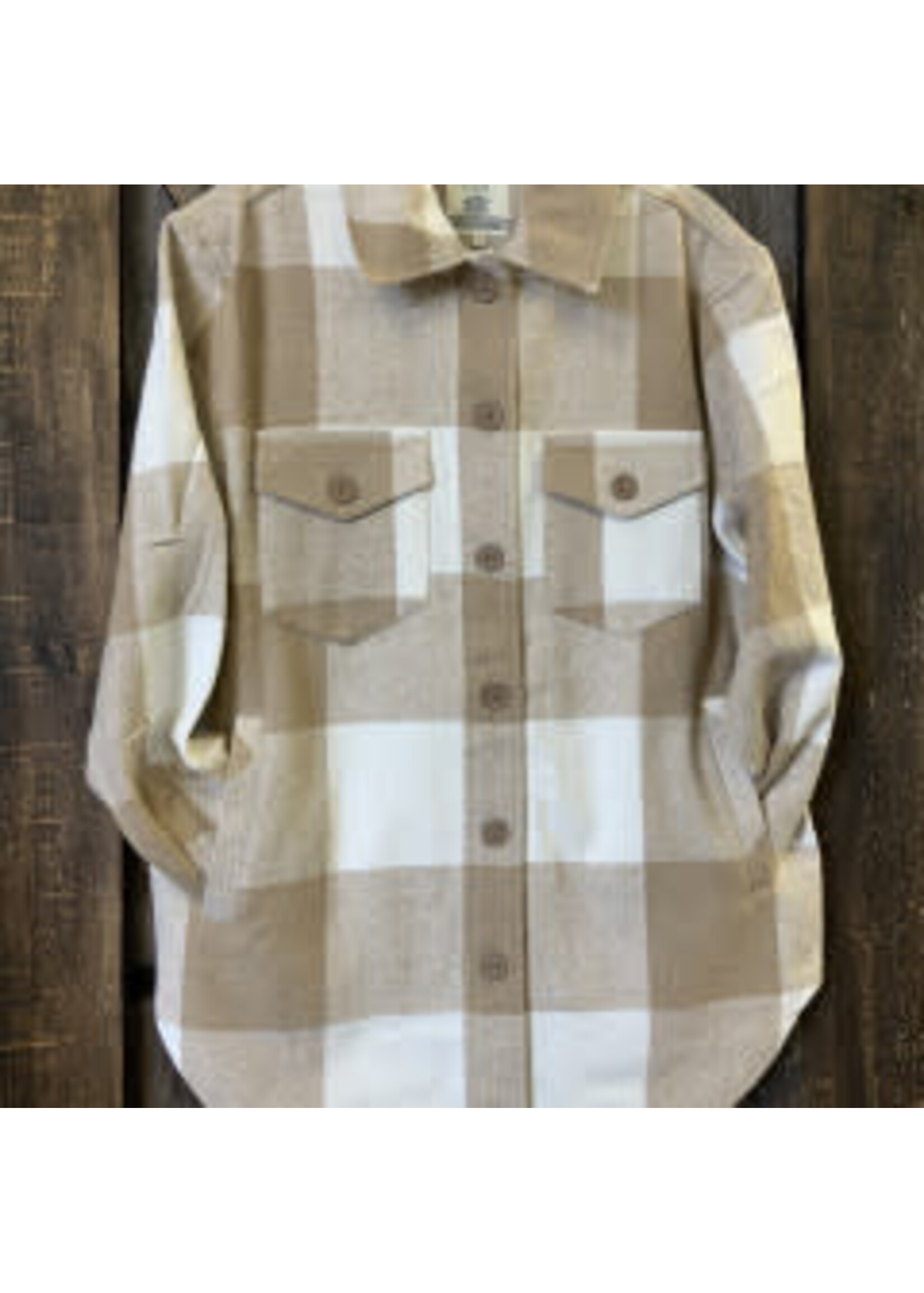 Cottage Collection BUFFALO CHECK L/S BUTTON FRONT CAMPFIRE SHIRT TAN Lrg