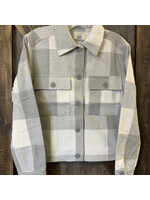 Cottage Collection BUFFALO CHECK SHORT BODY BUTTON FRONT CAMPFIRE SHIRT GREY Med
