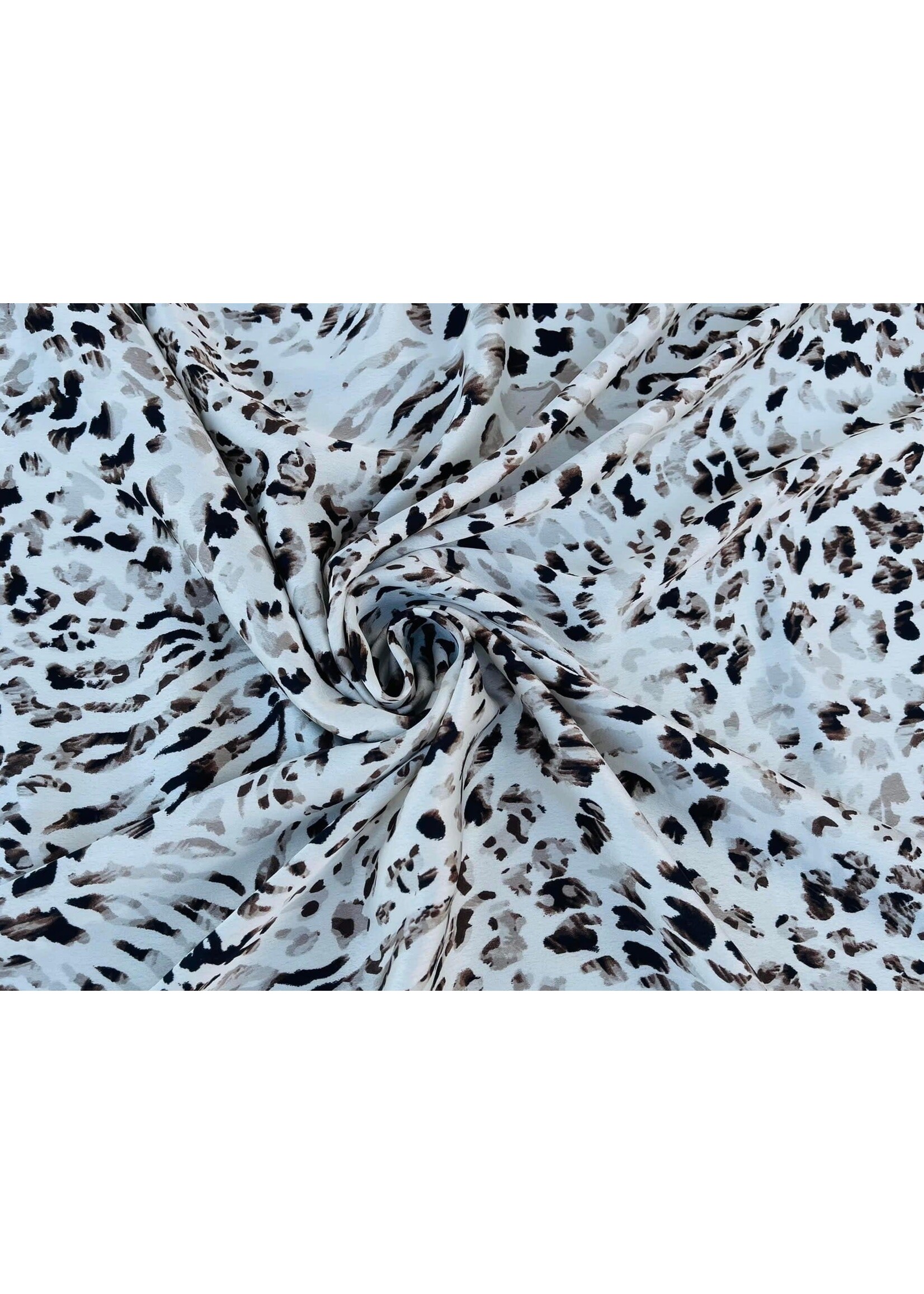 BROWN & WHITE ANIMAL PRINT WILD RAG 10X40