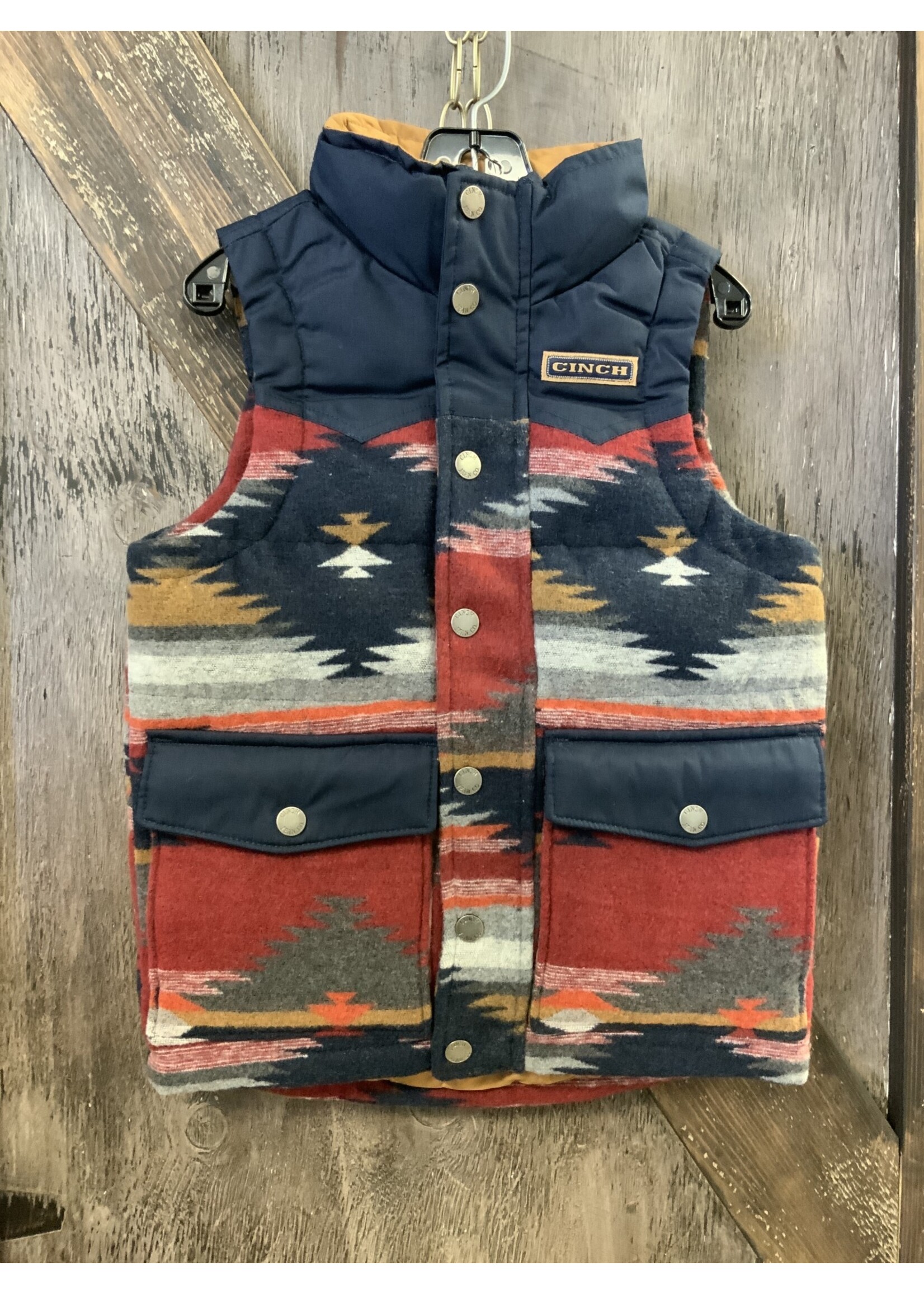 Cinch BOYS QUILTED VEST BLUE XS