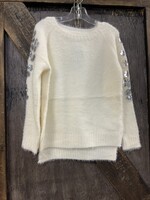 GIRLS L/S SILVER SEQUINS TOP Sm