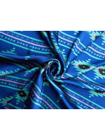 ROYAL BLUE/ TEAL/PINK AZTEC WILD RAG 42x42