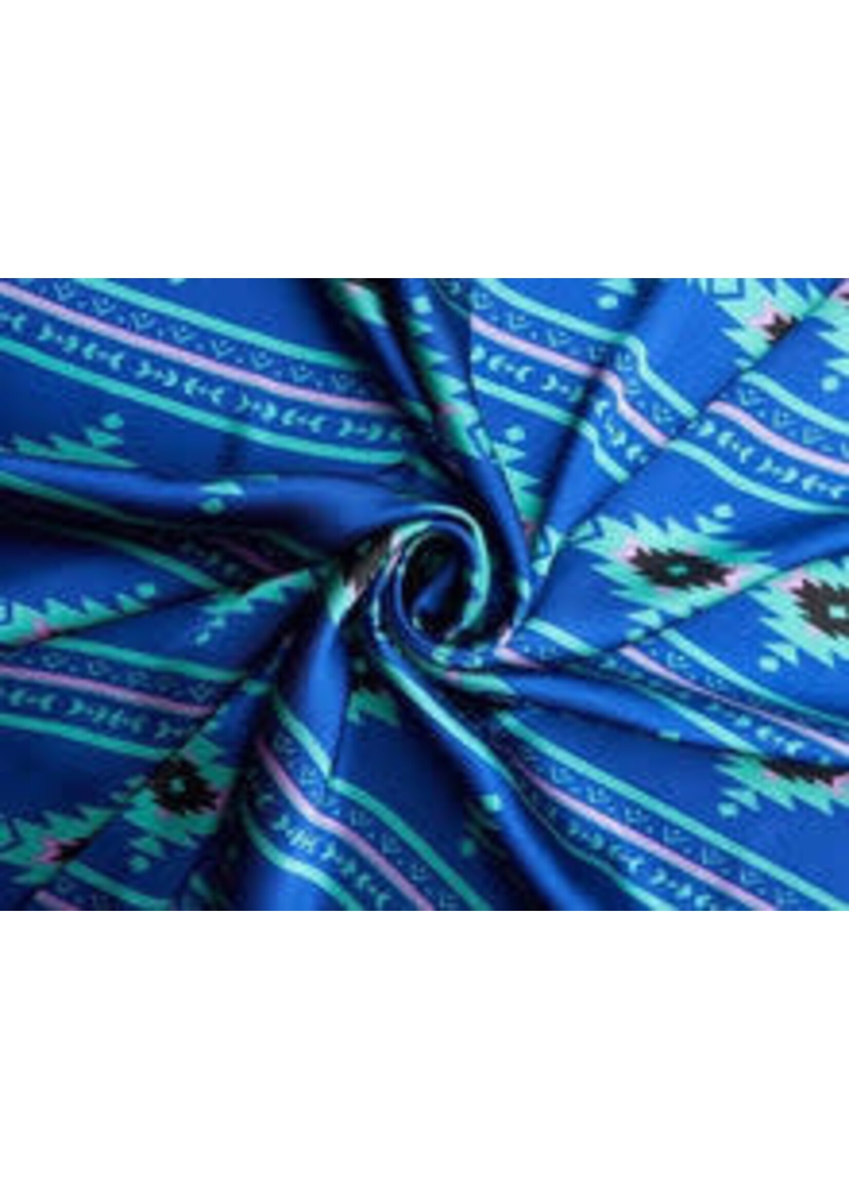 ROYAL BLUE/ TEAL/PINK AZTEC WILD RAG 42x42