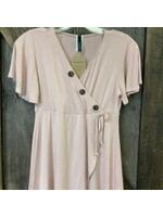 IDENTITY WHOLESALE FASHION S/S SURPLICE BUTTONS PINK 1XL