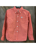 Cinch BOYS L/S PRINT WESTERN RED Xxl