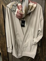 DKR & Company LADIES L/S OPEN CARDIGAN W/POCKETS TAUPE Sm