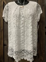 Notations LADIES LACE WHITE TOP 2X