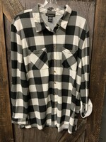 Robert Louis LADIES PLAID SHIRT BLACK/IVORY Lrg