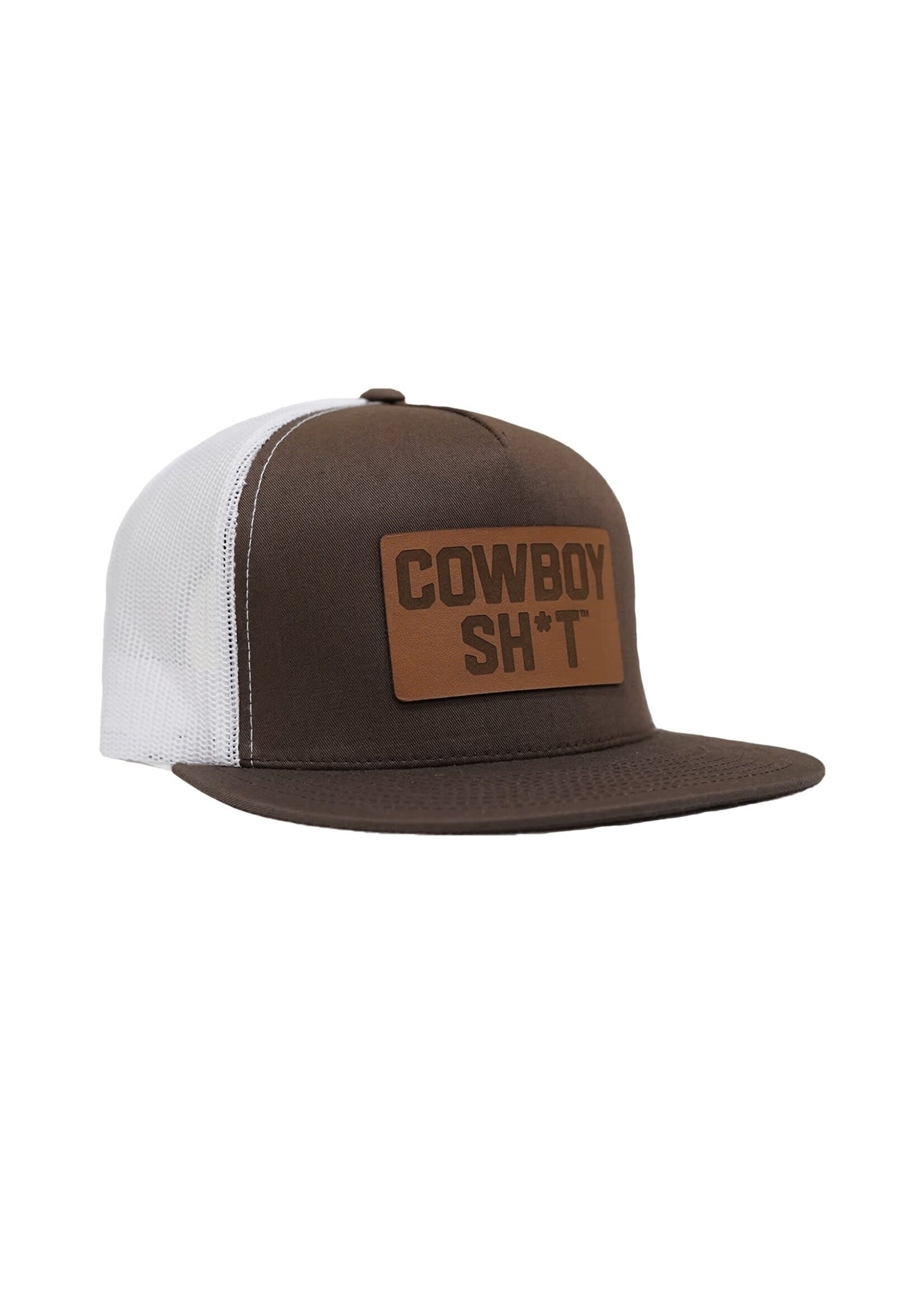 Cowboy Shit COWBOY SHIT BROWN/WHITE FLAT BRIM LEATHER PATCH 100