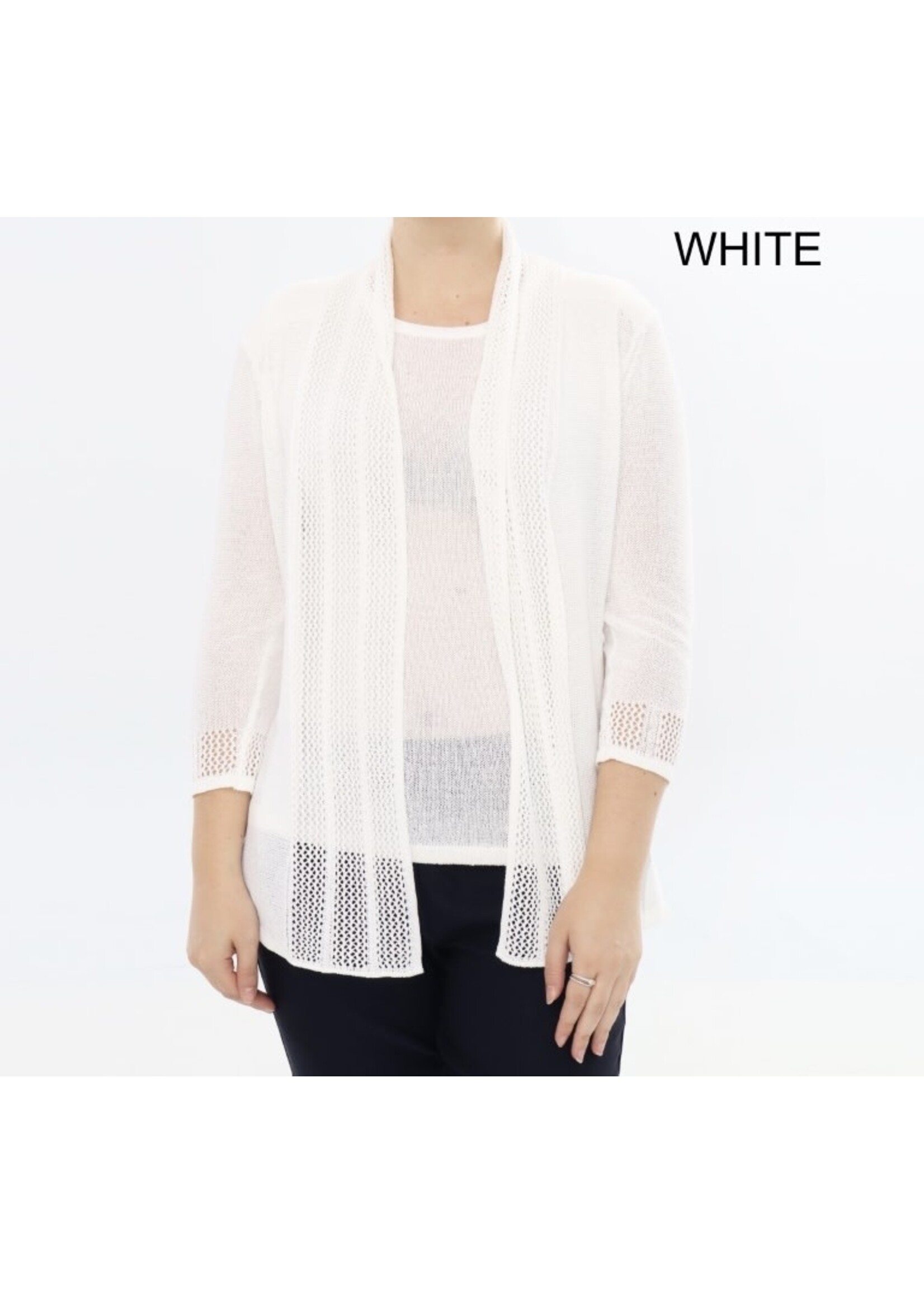 Moffi MOFFI CARDIGAN WITH CRISS CROSS BACK PURE WHITE Med