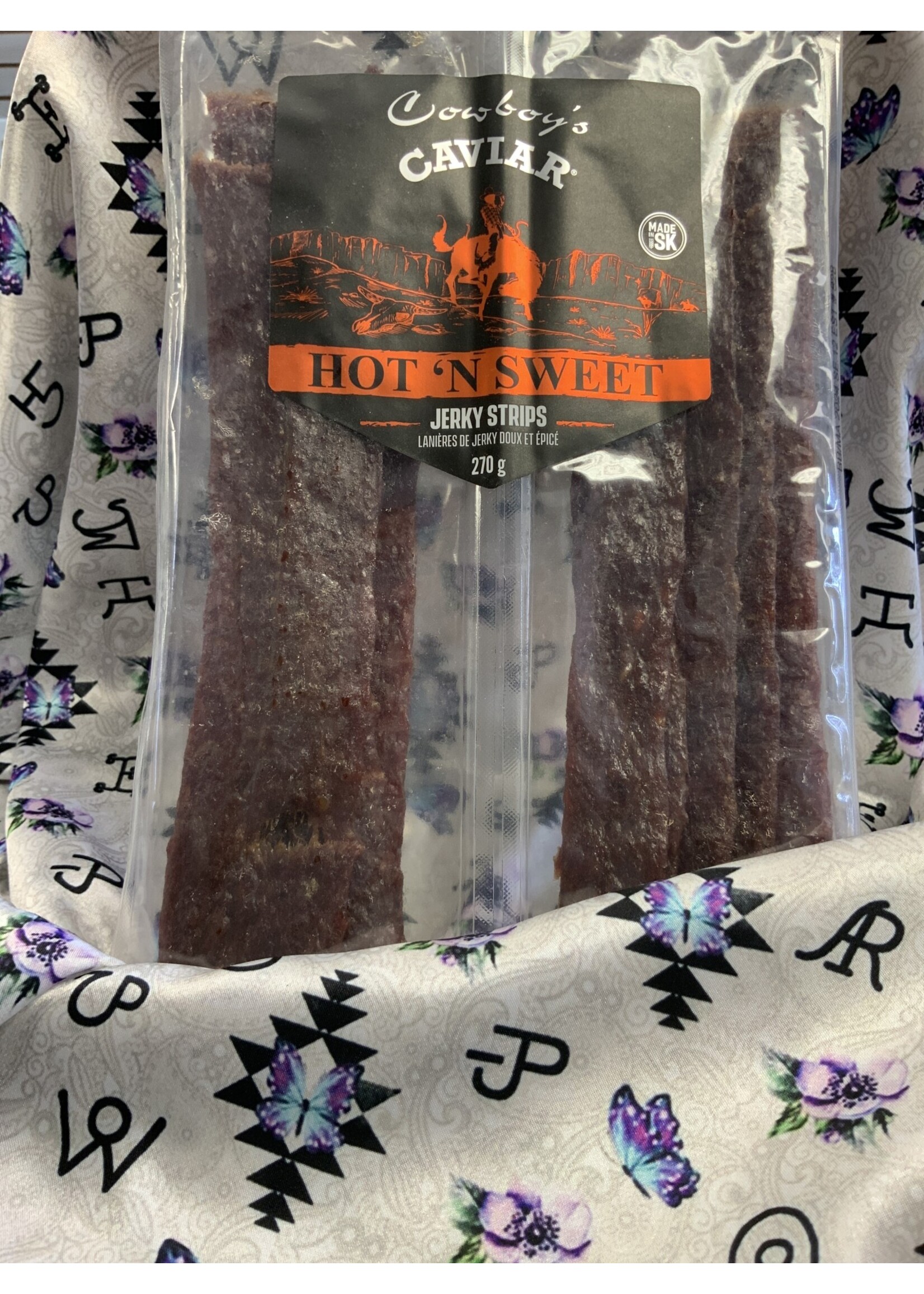 Cowboy's Caviar COWBOY’S CAVIAR  JERKY STRIPS  HOT ‘N SWEET 270g  1035