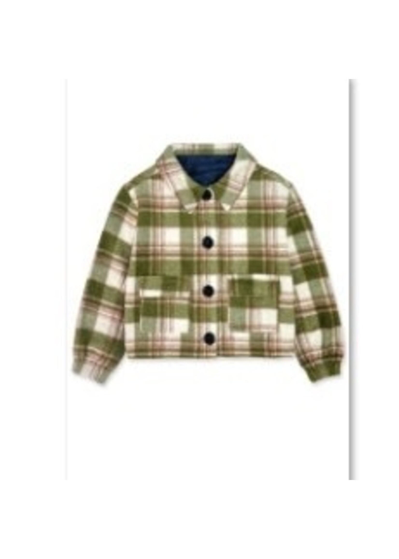 GIRL'S PLAID FLANNEL SHACKET W/ELASTIC WAIST