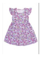 TODDLER LILAC FLORAL SUMMER DRESS W/3 TIERS