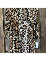 Ny Collection LADIES VINE MESH CARDIGAN LEOPARD PRINT