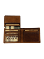 Rugged RUGGED BROWN LEATHER BI FOLD WITH FLAP 990009