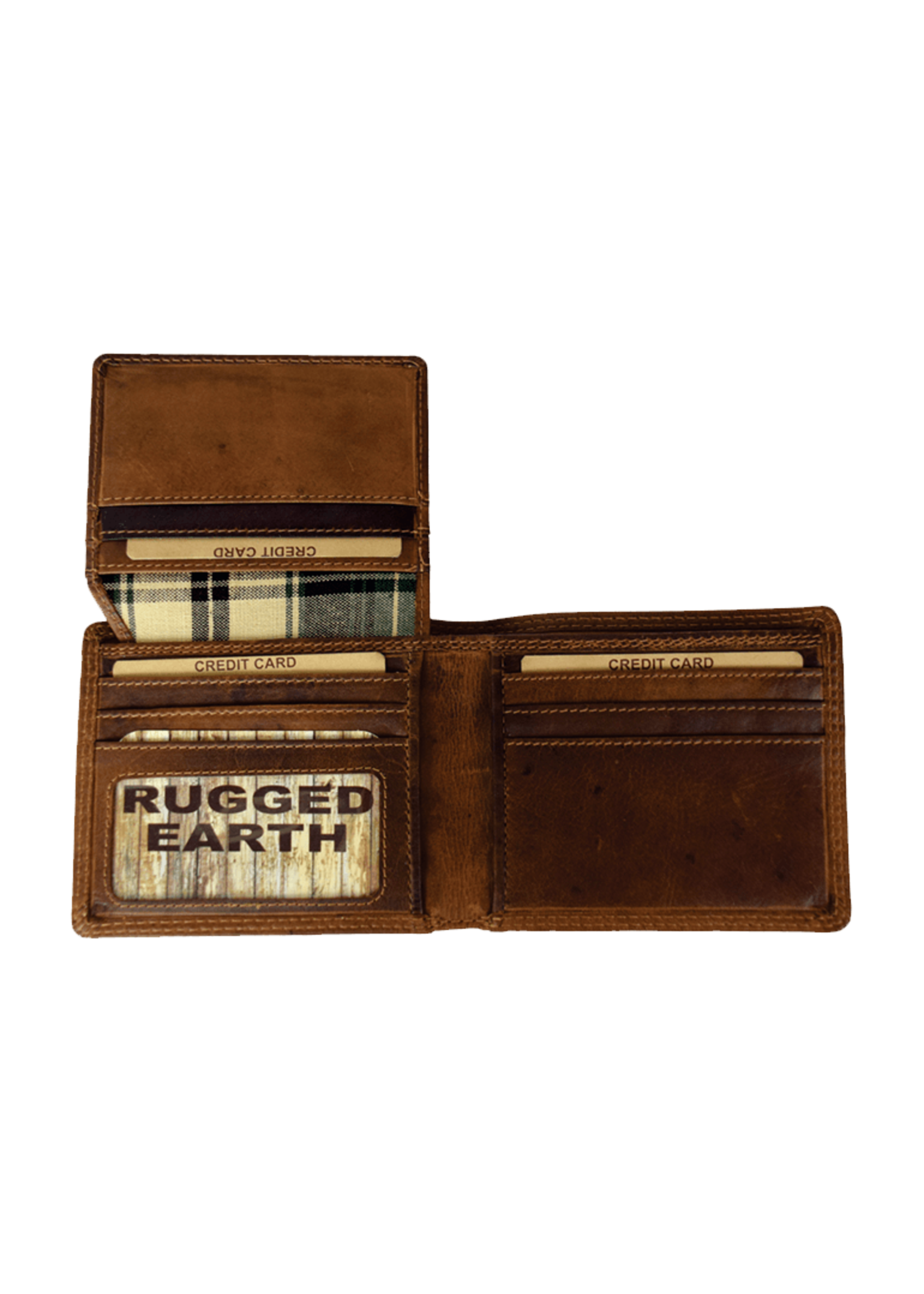 Rugged RUGGED BROWN LEATHER BI FOLD WITH FLAP 990009