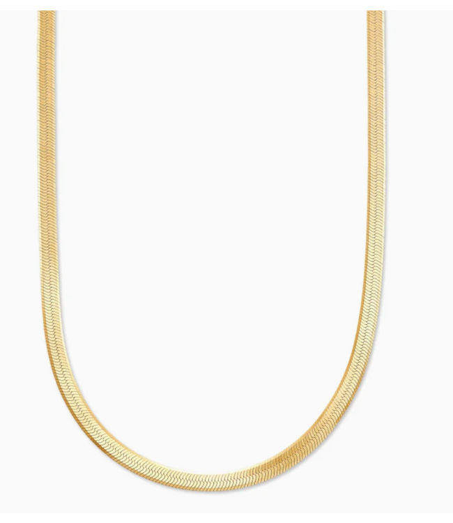 Herringbone Necklace 18k gld vml